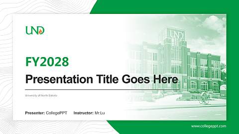 University of North Dakota Academic Presentation/Research Findings Report PPT Template