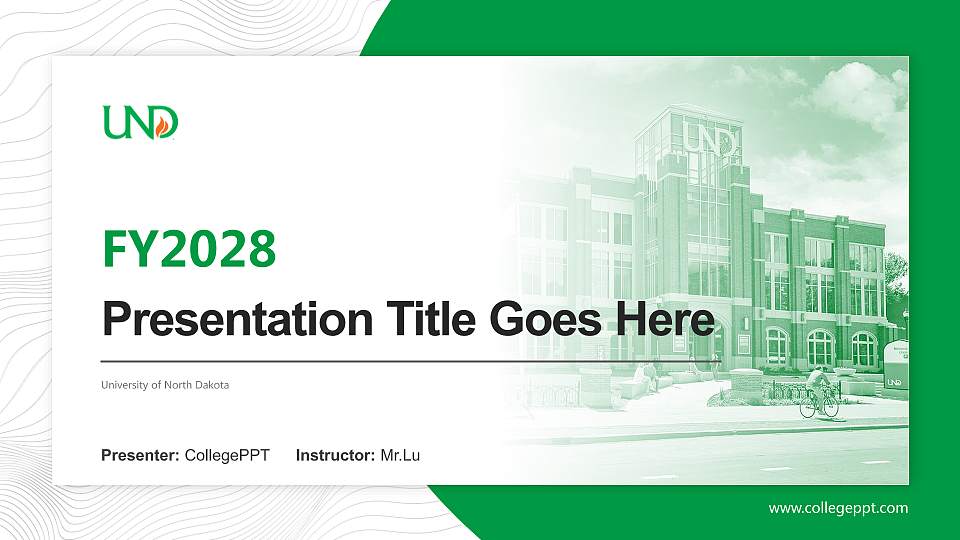 University of North Dakota Academic Presentation/Research Findings Report PPT Template16:9 ratio PPT effect preview image