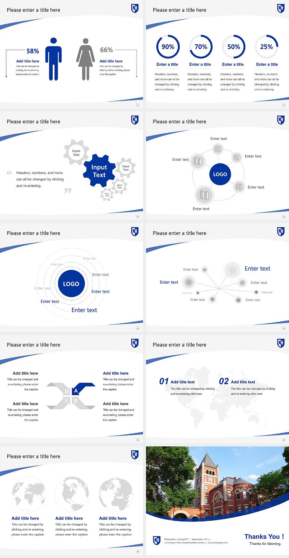 University of New Hampshire-Main Campus Course/Courseware Creation PPT Template4:3 ratio PPT effect preview image4