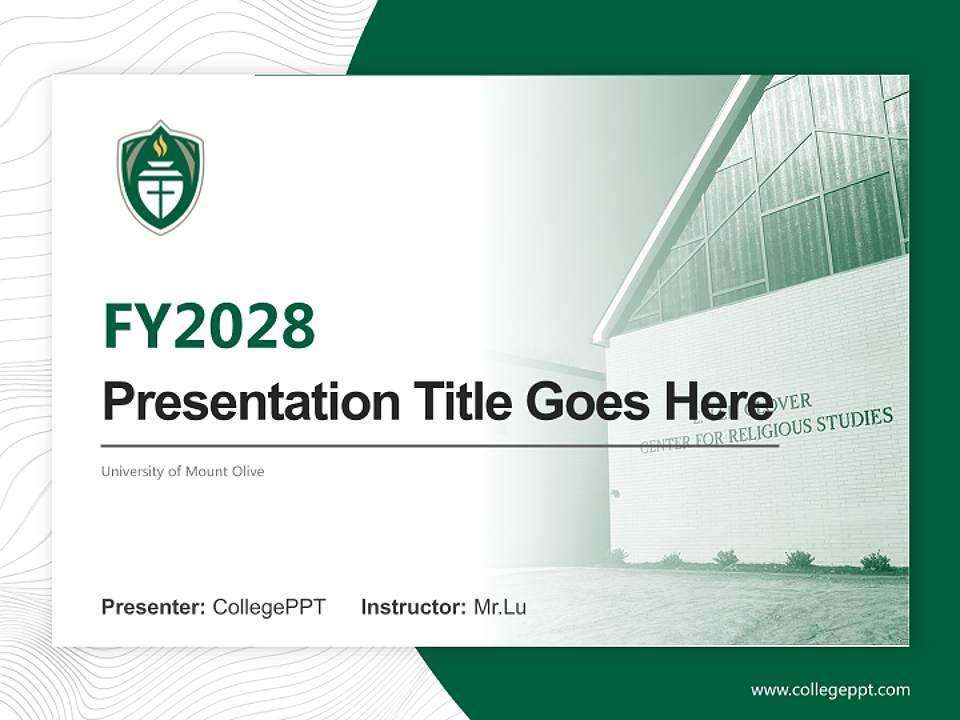 University of Mount Olive Academic Presentation/Research Findings Report PPT Template4:3 ratio PPT effect preview image5