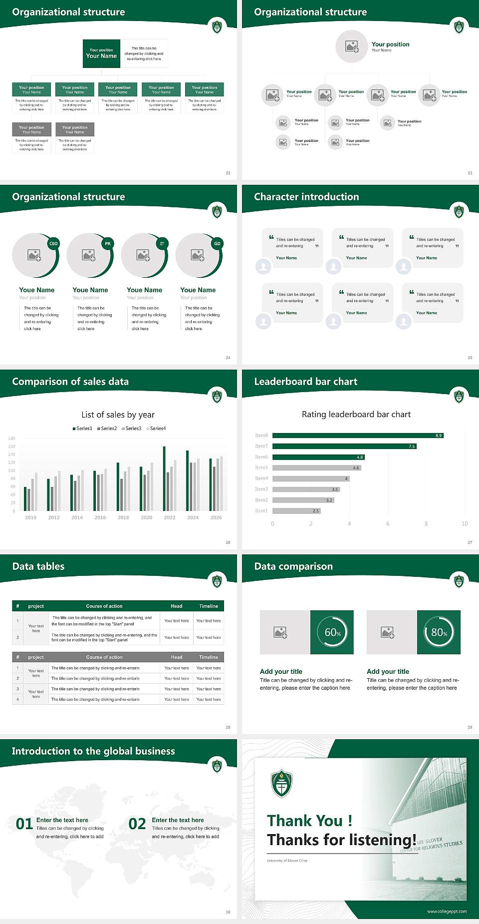 University of Mount Olive Academic Presentation/Research Findings Report PPT Template4:3 ratio PPT effect preview image4