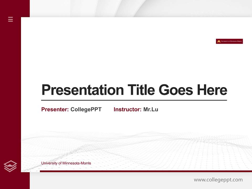 University of Minnesota-Morris Thesis Proposal/Graduation Defense PPT Template4:3 ratio PPT effect preview image5