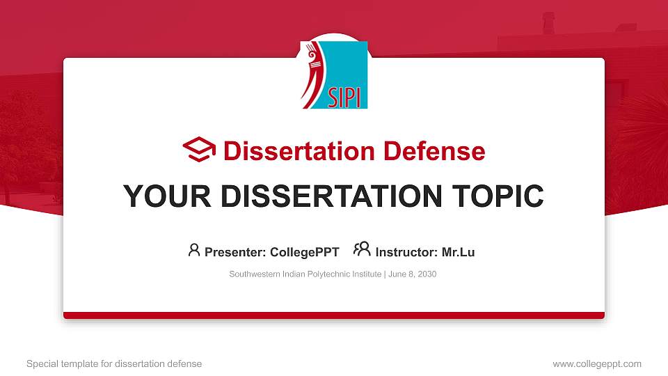 Southwestern Indian Polytechnic Institute Graduation Thesis Defense PPT Template16:9 ratio PPT effect preview image