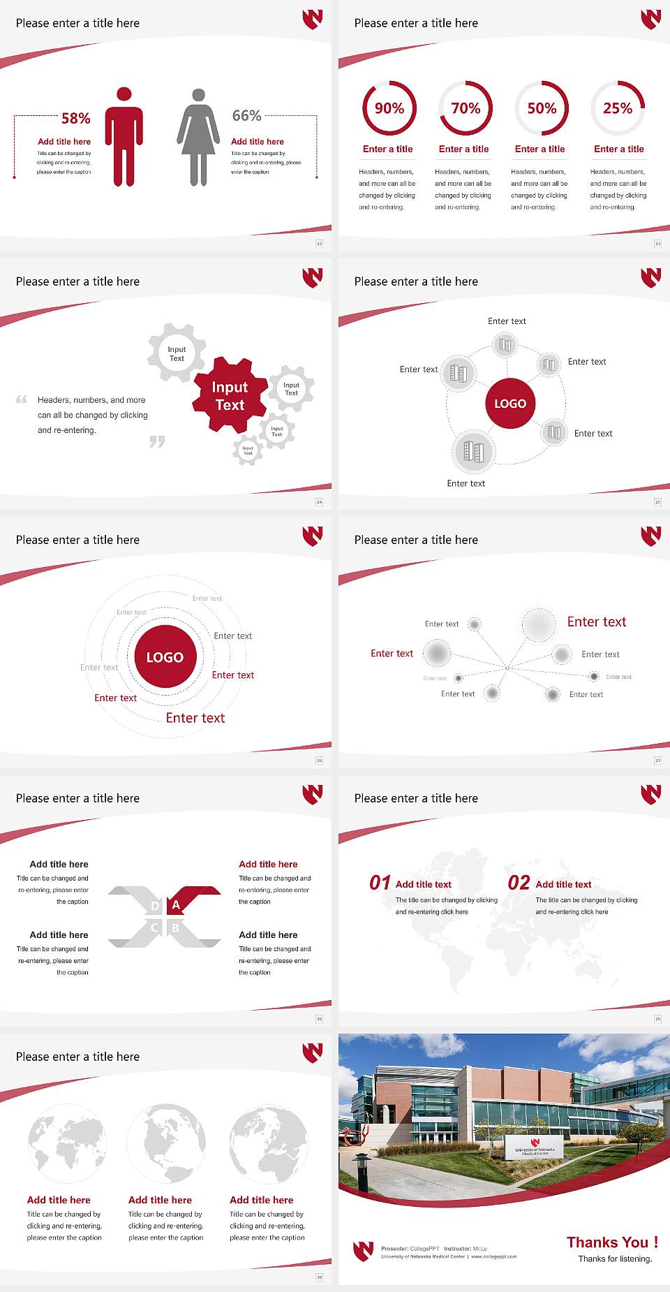 University of Nebraska Medical Center Course/Courseware Creation PPT Template4:3 ratio PPT effect preview image4