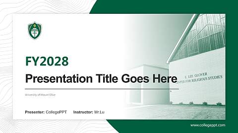 University of Mount Olive Academic Presentation/Research Findings Report PPT Template
