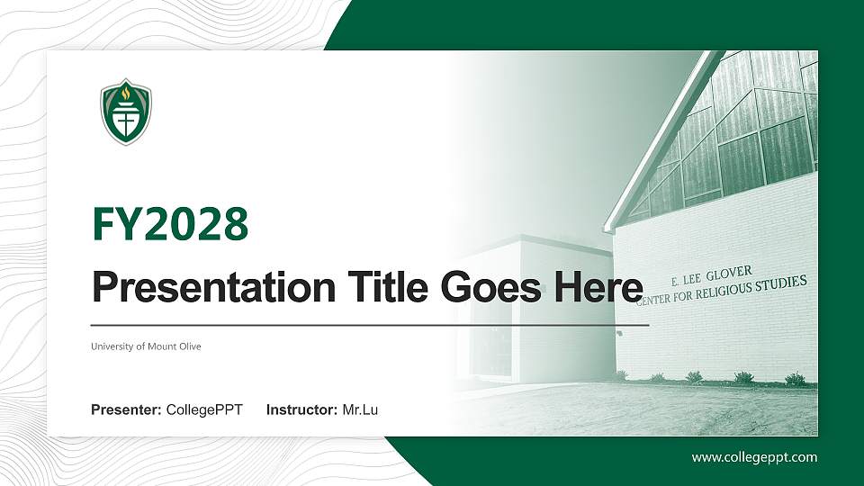 University of Mount Olive Academic Presentation/Research Findings Report PPT Template16:9 ratio PPT effect preview image