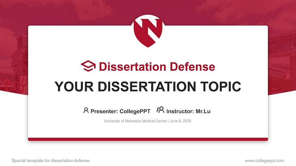 University of Nebraska Medical Center Graduation Thesis Defense PPT Template16:9 ratio PPT effect preview image