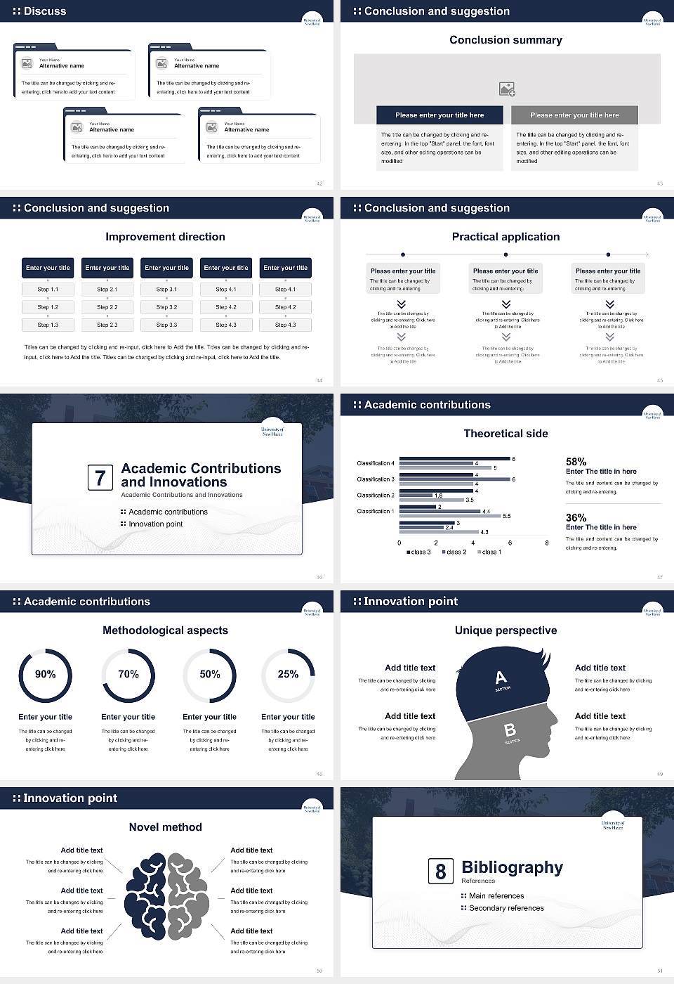 University of New Haven Graduation Thesis Defense PPT Template16:9 ratio PPT effect preview image6