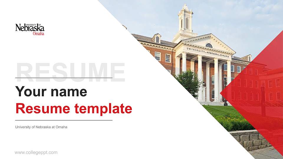 University of Nebraska at Omaha Resume PPT Template16:9 ratio PPT effect preview image