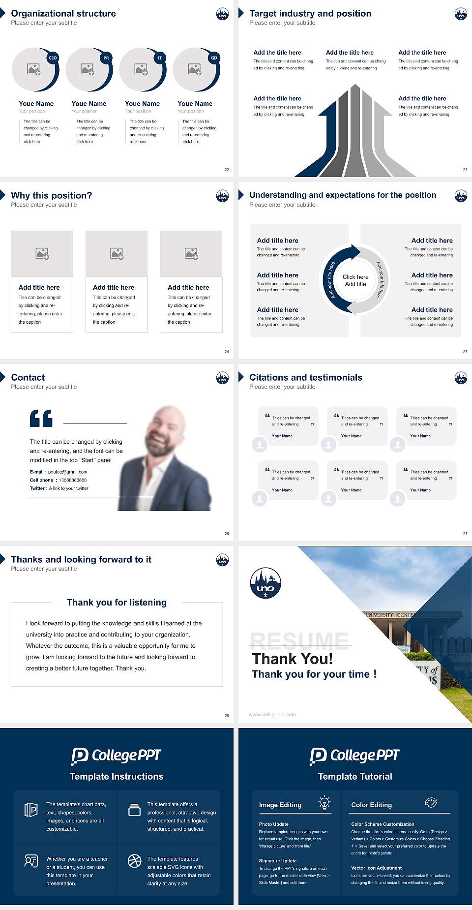 University of New Orleans Resume PPT Template4:3 ratio PPT effect preview image4