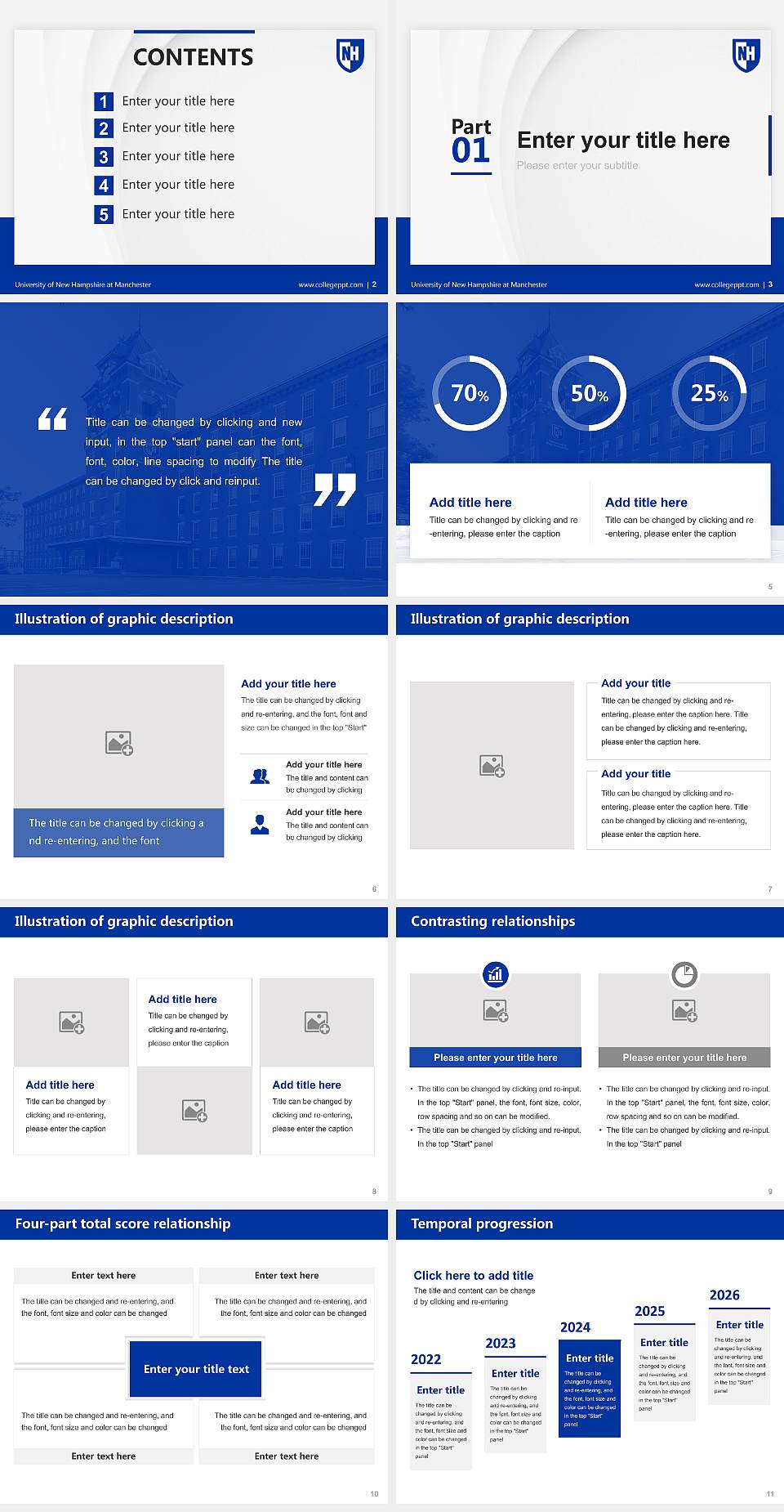 University of New Hampshire at Manchester Thesis Proposal/Graduation Defense PPT Template4:3 ratio PPT effect preview image2