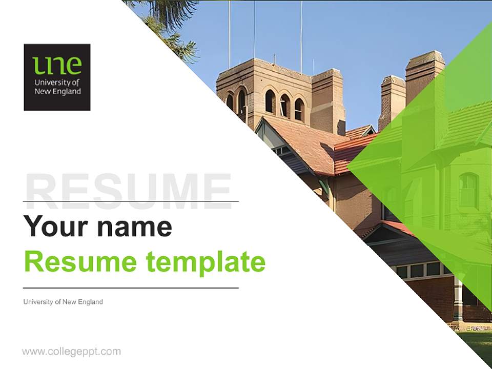 University of New England Resume PPT Template4:3 ratio PPT effect preview image5