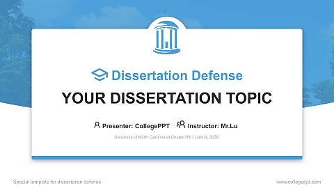 University of North Carolina at Chapel Hill Graduation Thesis Defense PPT Template