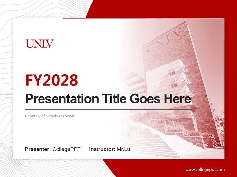 University of Nevada-Las Vegas Academic Presentation/Research Findings Report PPT Template4:3 ratio PPT effect preview image5