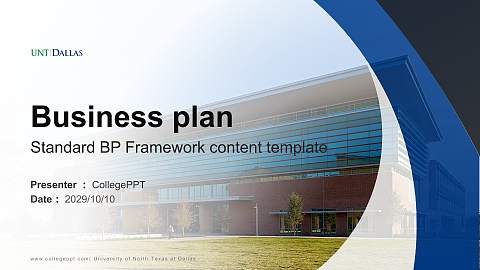 University of North Texas at Dallas Competition/Entrepreneurship Contest PPT Template