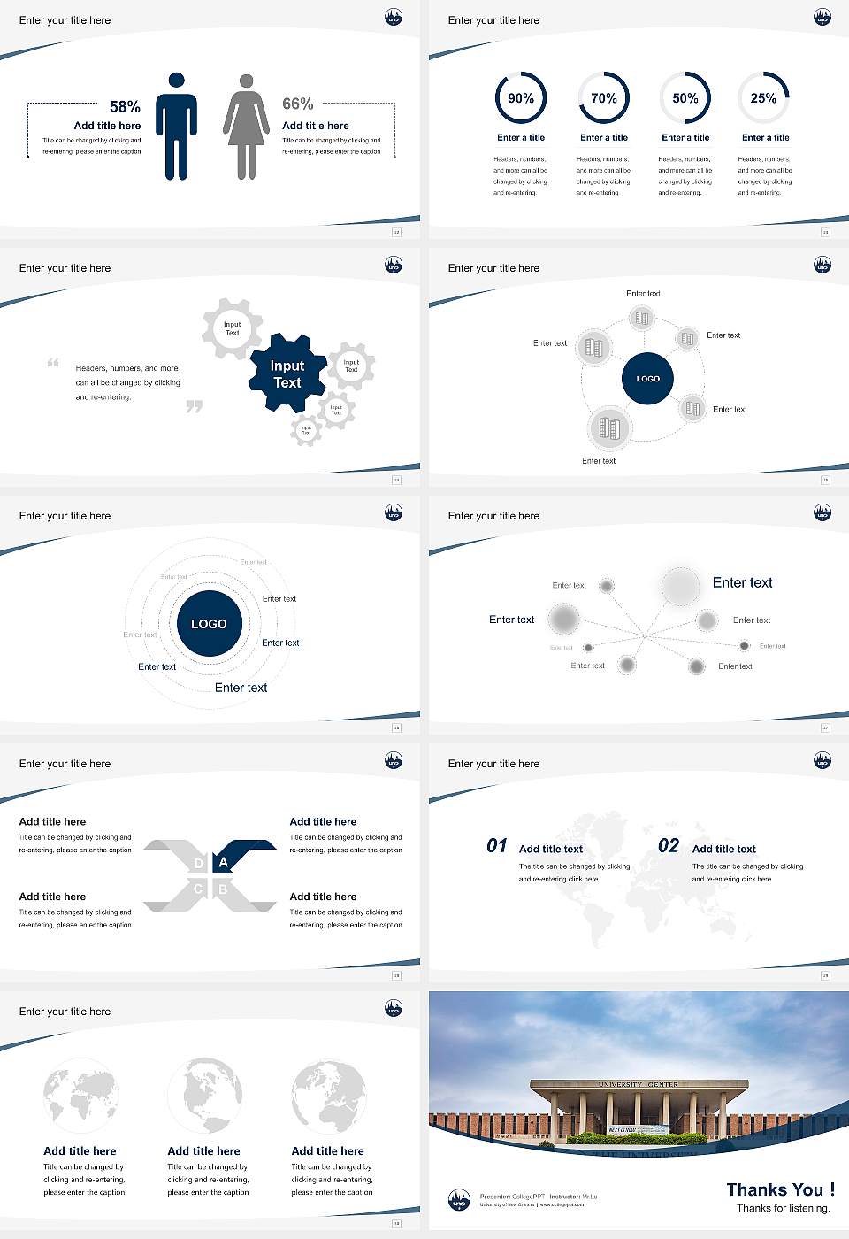 University of New Orleans Course/Courseware Creation PPT Template16:9 ratio PPT effect preview image4