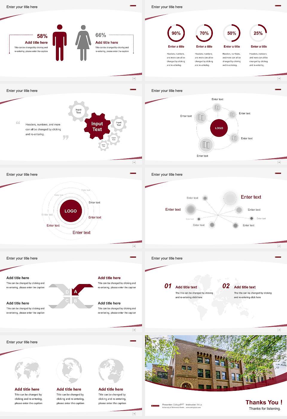 University of Minnesota-Morris Course/Courseware Creation PPT Template16:9 ratio PPT effect preview image4