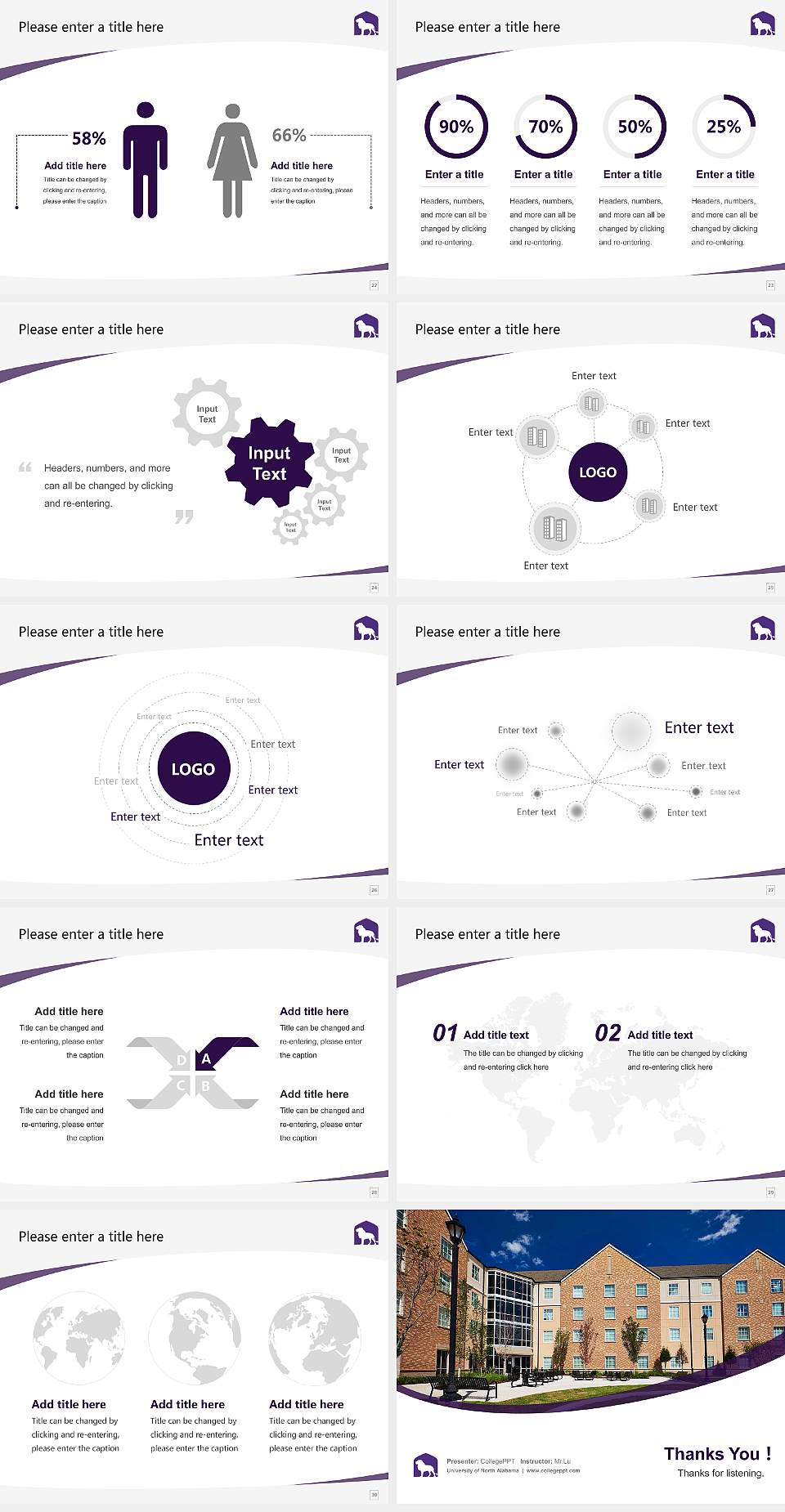 University of North Alabama Course/Courseware Creation PPT Template4:3 ratio PPT effect preview image4