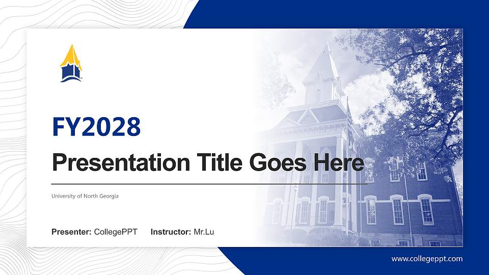 University of North Georgia Academic Presentation/Research Findings Report PPT Template16:9 ratio PPT effect preview image