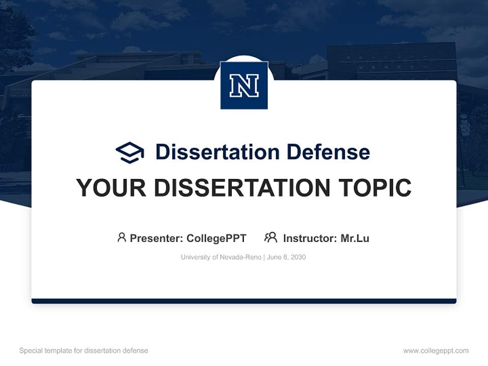 University of Nevada-Reno Graduation Thesis Defense PPT Template4:3 ratio PPT effect preview image7