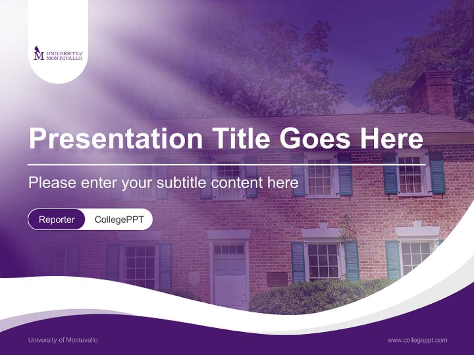 University of Montevallo Lecture Sharing and Networking Event PPT Template4:3 ratio PPT effect preview image4