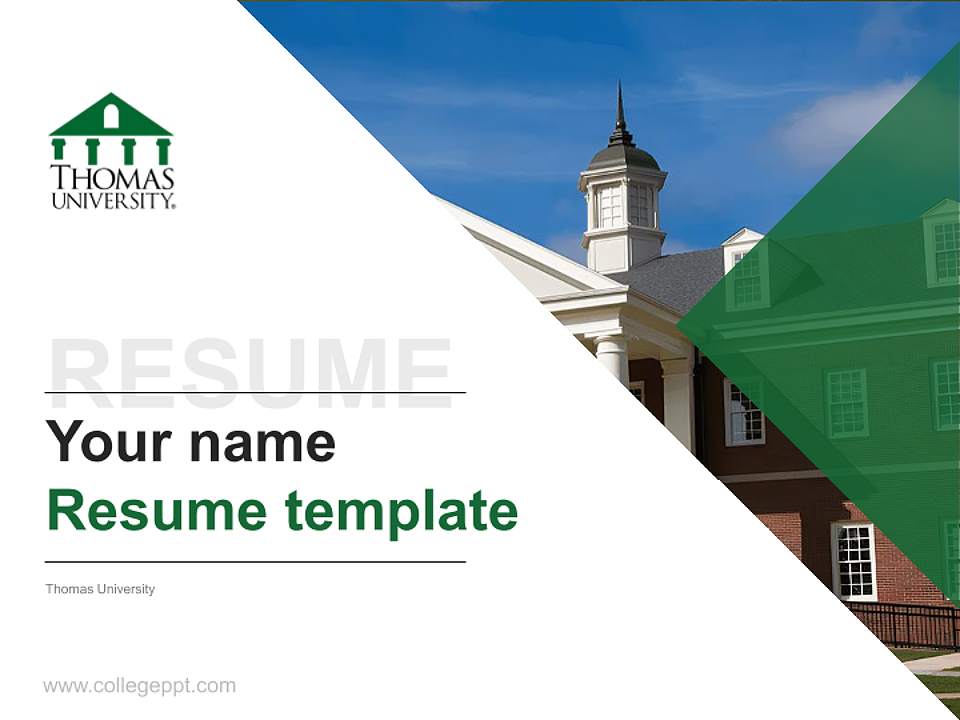 Thomas University Resume PPT Template4:3 ratio PPT effect preview image5