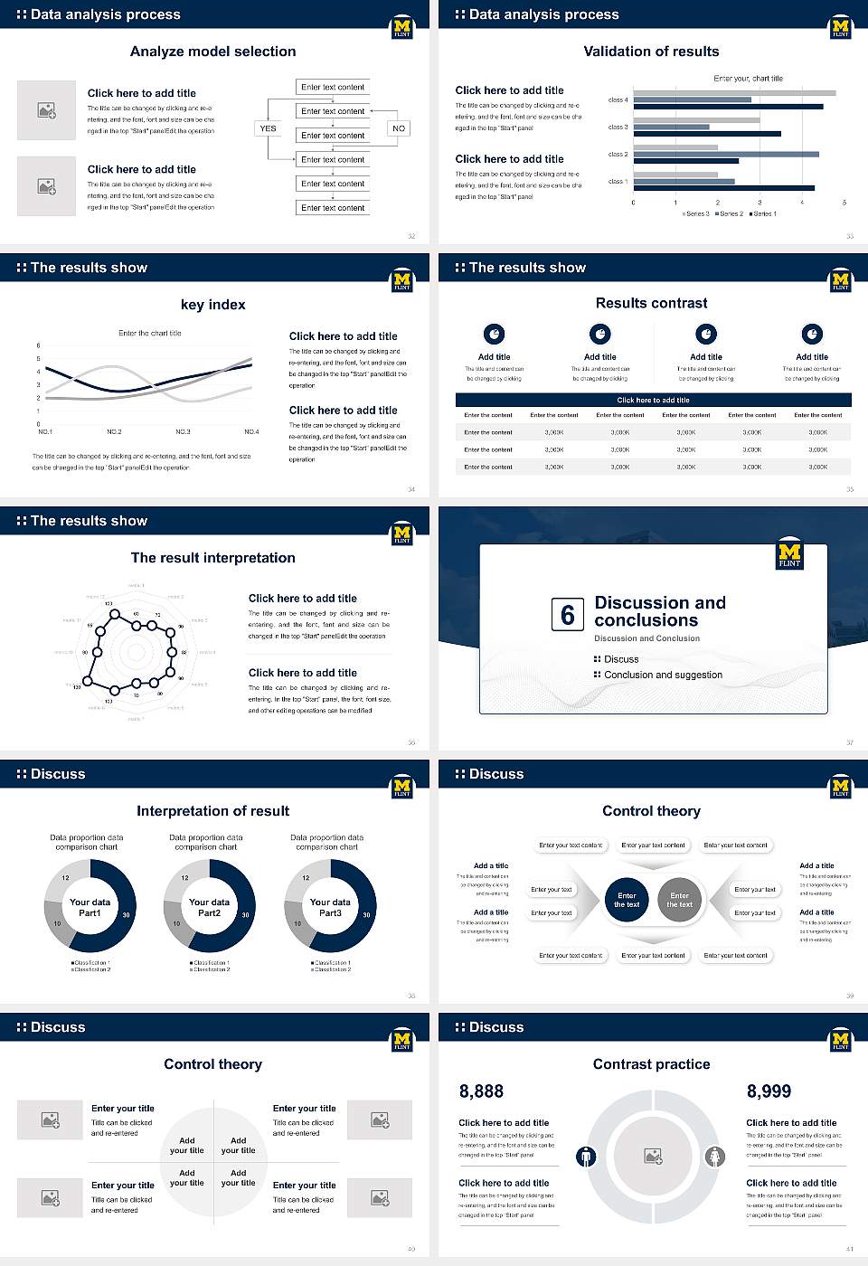 University of Michigan-Flint Graduation Thesis Defense PPT Template16:9 ratio PPT effect preview image5
