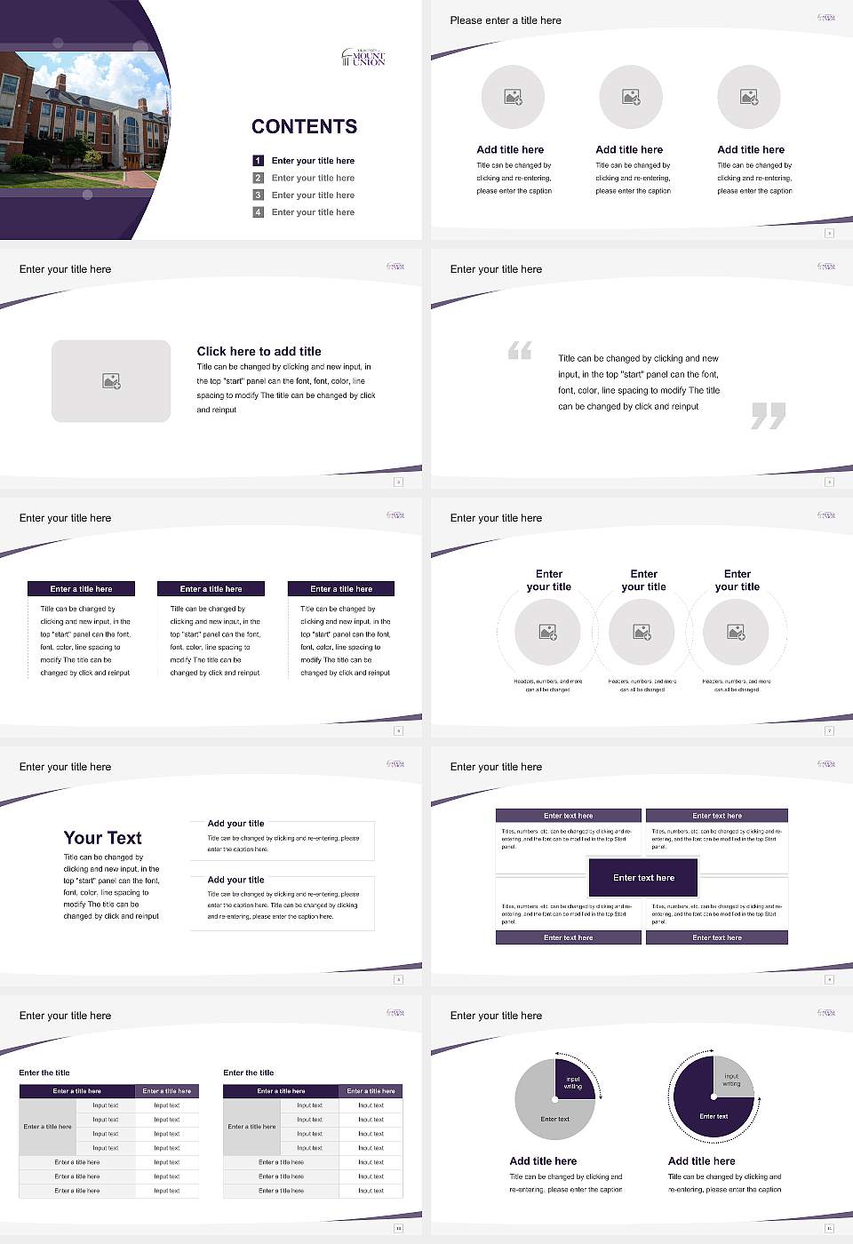 University of Mount Union Course/Courseware Creation PPT Template16:9 ratio PPT effect preview image2