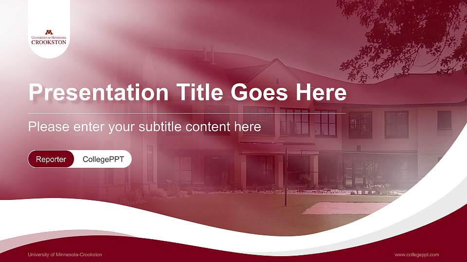 University of Minnesota-Crookston Lecture Sharing and Networking Event PPT Template16:9 ratio PPT effect preview image