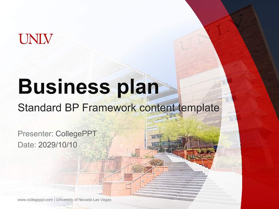 University of Nevada-Las Vegas Competition/Entrepreneurship Contest PPT Template4:3 ratio PPT effect preview image9