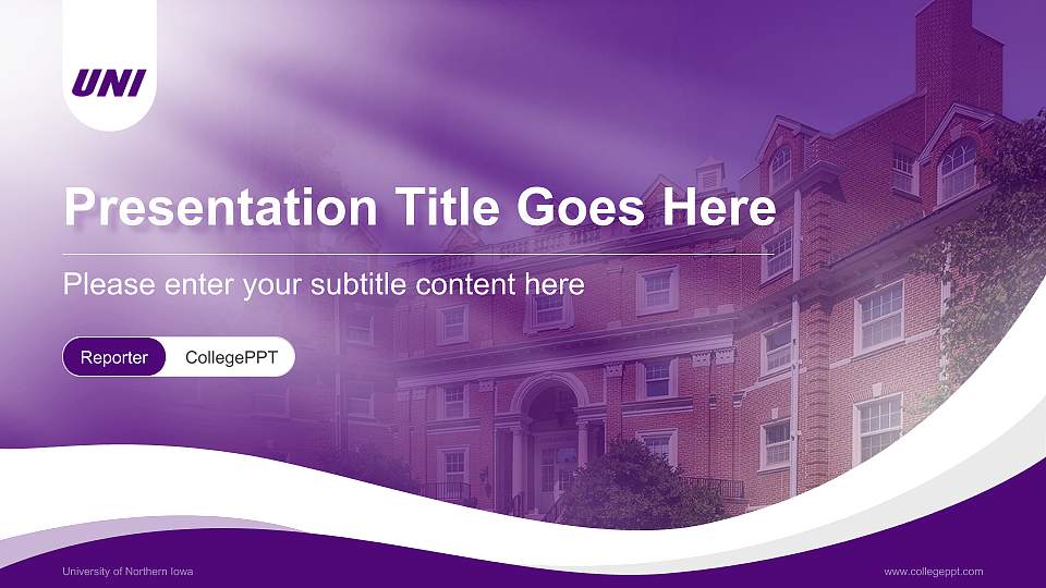 University of Northern Iowa Lecture Sharing and Networking Event PPT Template16:9 ratio PPT effect preview image