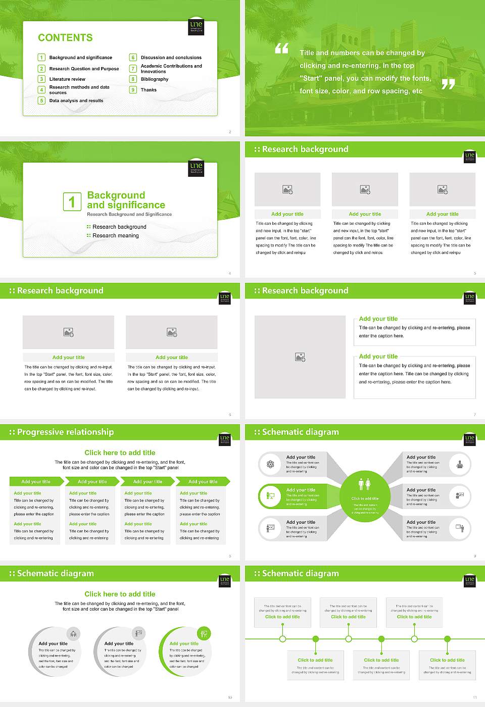 University of New England Graduation Thesis Defense PPT Template16:9 ratio PPT effect preview image2