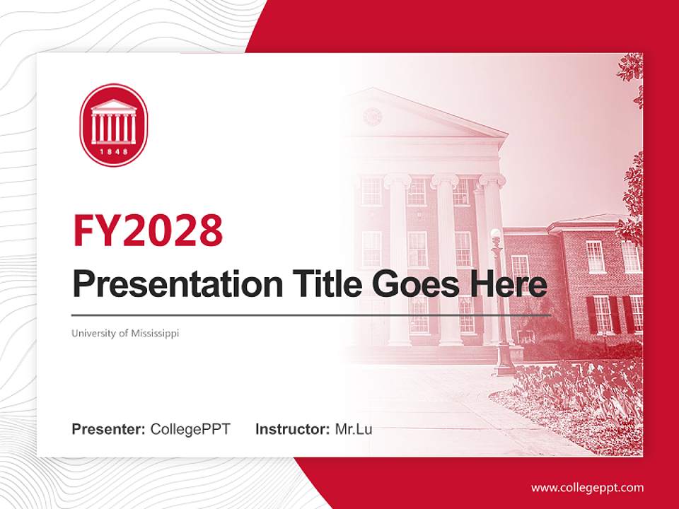 University of Mississippi Academic Presentation/Research Findings Report PPT Template4:3 ratio PPT effect preview image5