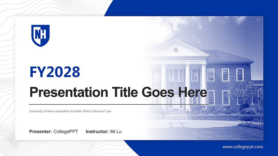 University of New Hampshire-Franklin Pierce School of Law Academic Presentation/Research Findings Report PPT Template16:9 ratio PPT effect preview image