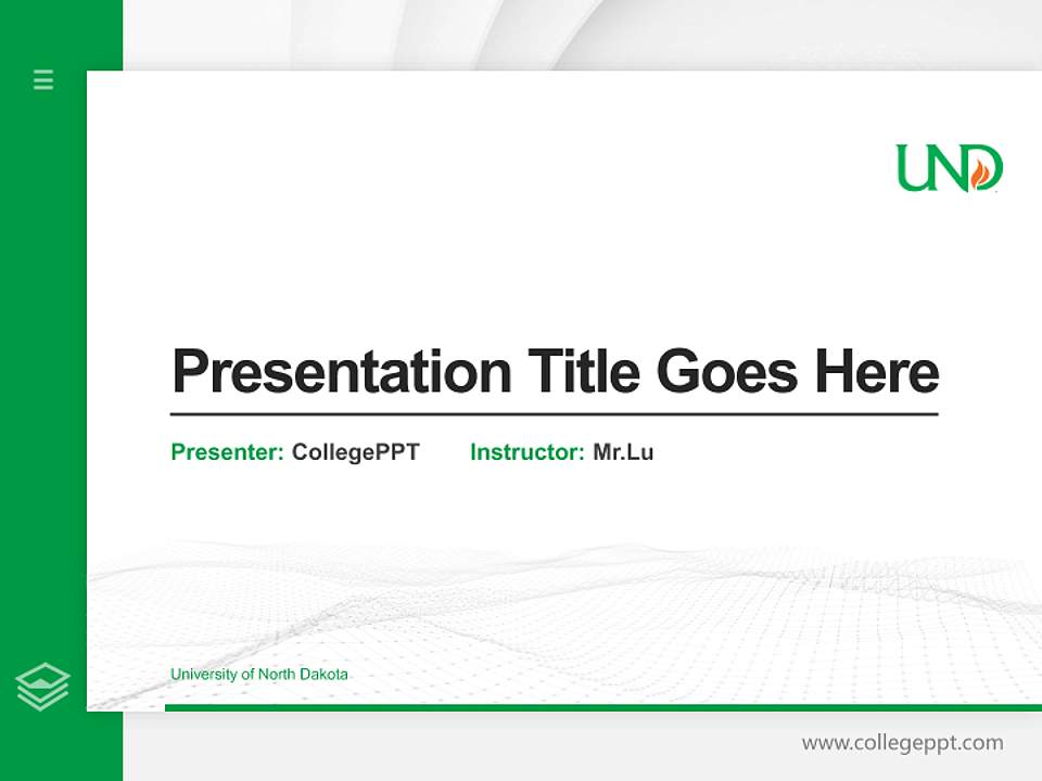 University of North Dakota Thesis Proposal/Graduation Defense PPT Template4:3 ratio PPT effect preview image5