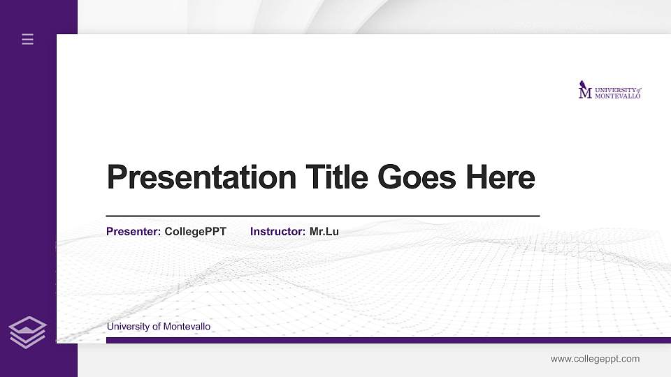 University of Montevallo Thesis Proposal/Graduation Defense PPT Template16:9 ratio PPT effect preview image