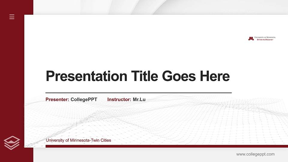 University of Minnesota-Twin Cities Thesis Proposal/Graduation Defense PPT Template16:9 ratio PPT effect preview image