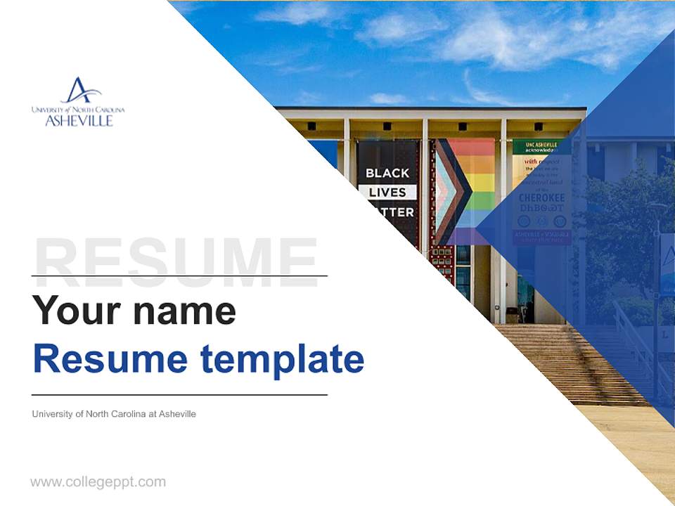 University of North Carolina at Asheville Resume PPT Template4:3 ratio PPT effect preview image5
