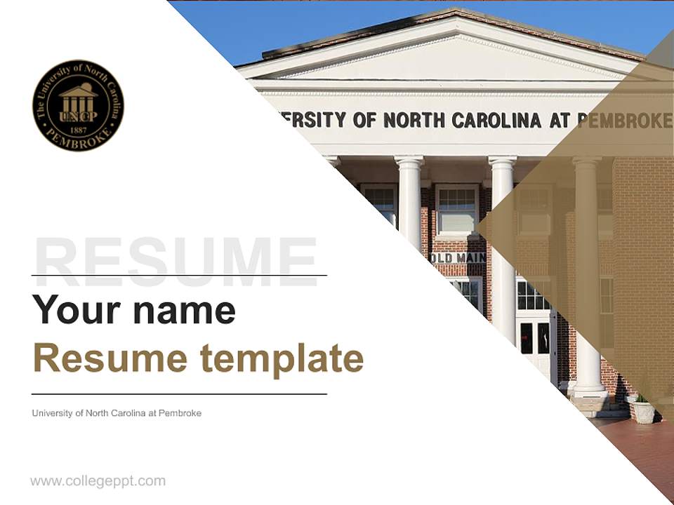 University of North Carolina at Pembroke Resume PPT Template4:3 ratio PPT effect preview image5