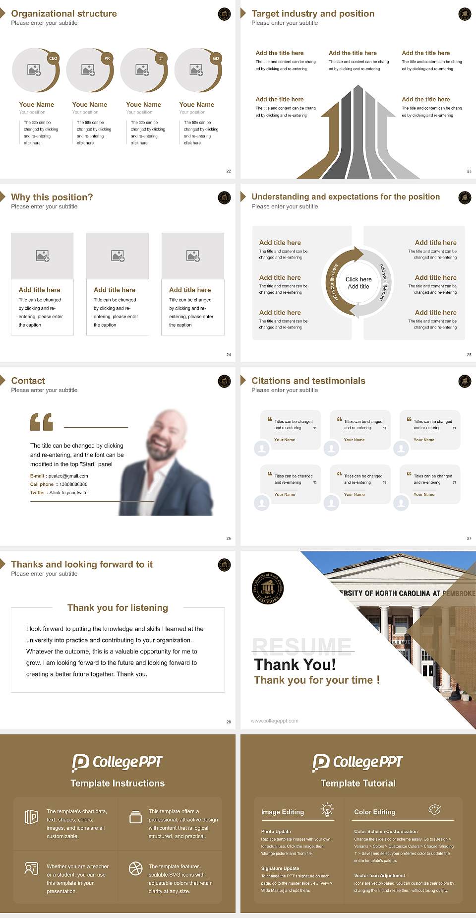 University of North Carolina at Pembroke Resume PPT Template4:3 ratio PPT effect preview image4