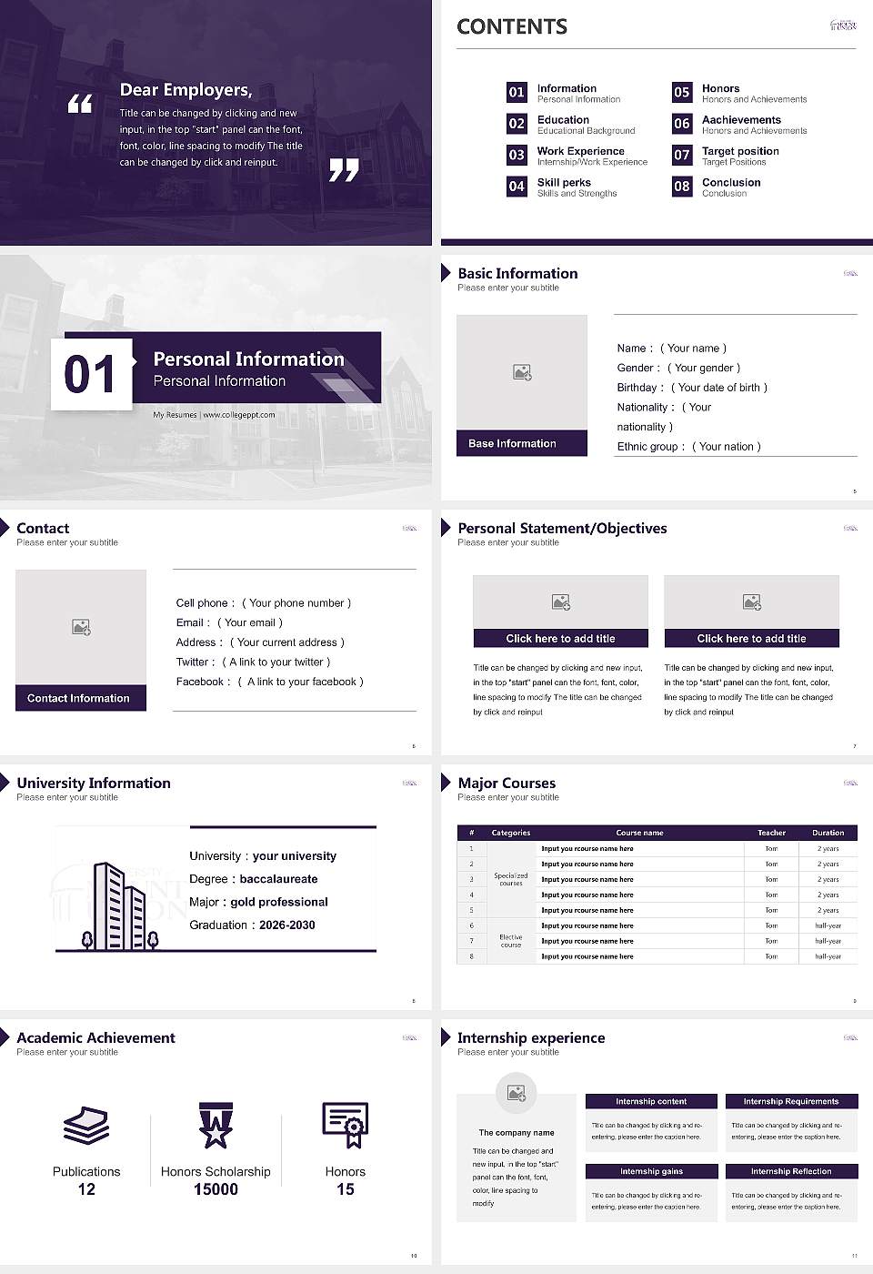 University of Mount Union Resume PPT Template16:9 ratio PPT effect preview image2