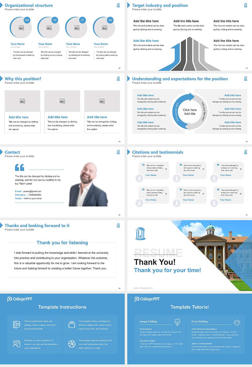 University of North Carolina at Chapel Hill Resume PPT Template16:9 ratio PPT effect preview image4