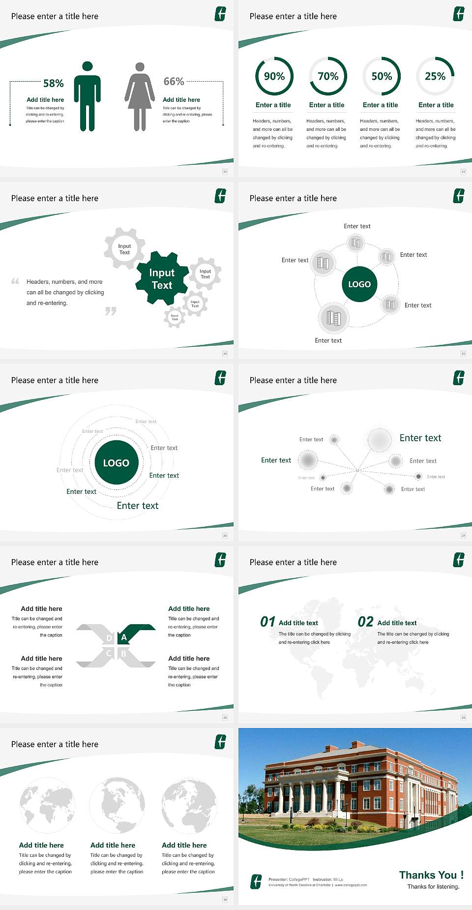 University of North Carolina at Charlotte Course/Courseware Creation PPT Template4:3 ratio PPT effect preview image4