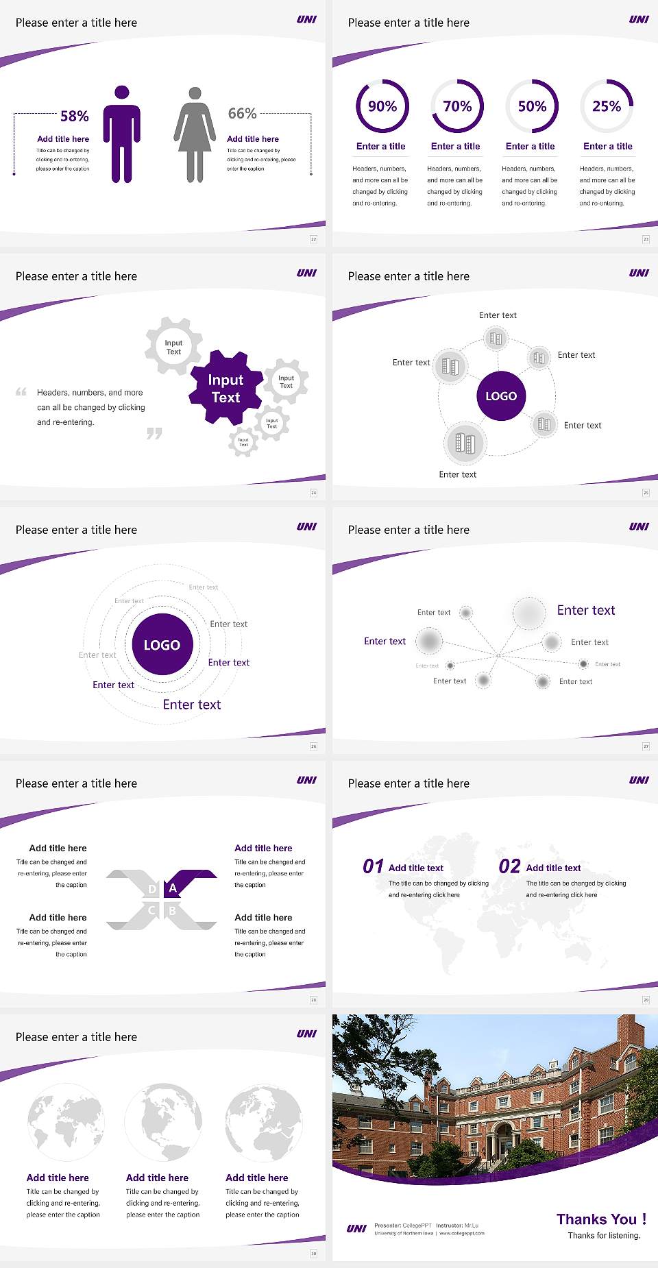 University of Northern Iowa Course/Courseware Creation PPT Template4:3 ratio PPT effect preview image4