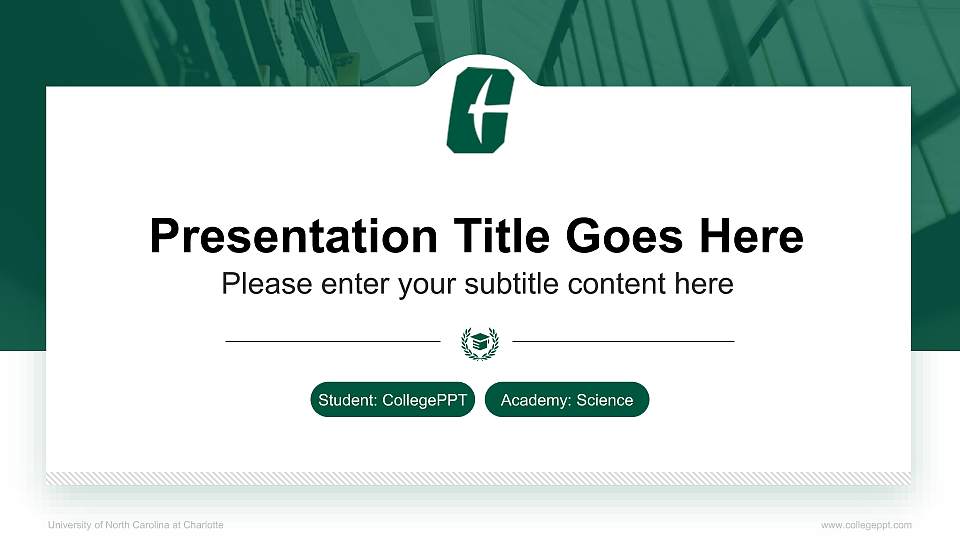 University of North Carolina at Charlotte National Scholarship Defense PPT Template16:9 ratio PPT effect preview image
