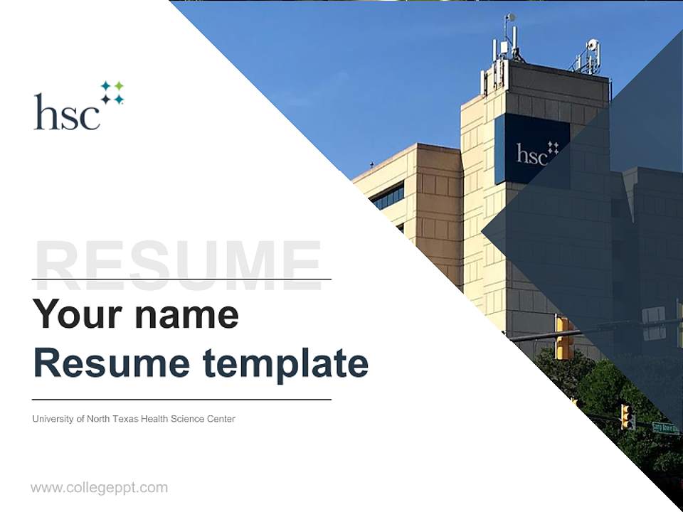University of North Texas Health Science Center Resume PPT Template4:3 ratio PPT effect preview image5