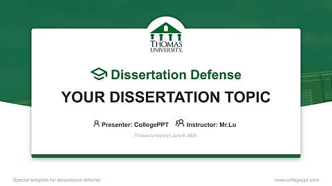 Thomas University Graduation Thesis Defense PPT Template