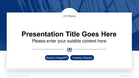 University of North Texas at Dallas National Scholarship Defense PPT Template