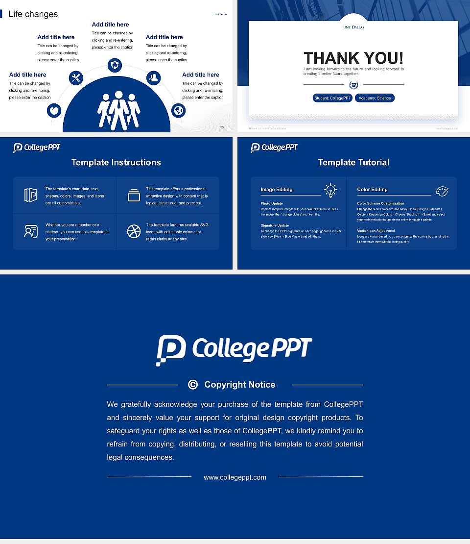 University of North Texas at Dallas National Scholarship Defense PPT Template16:9 ratio PPT effect preview image4