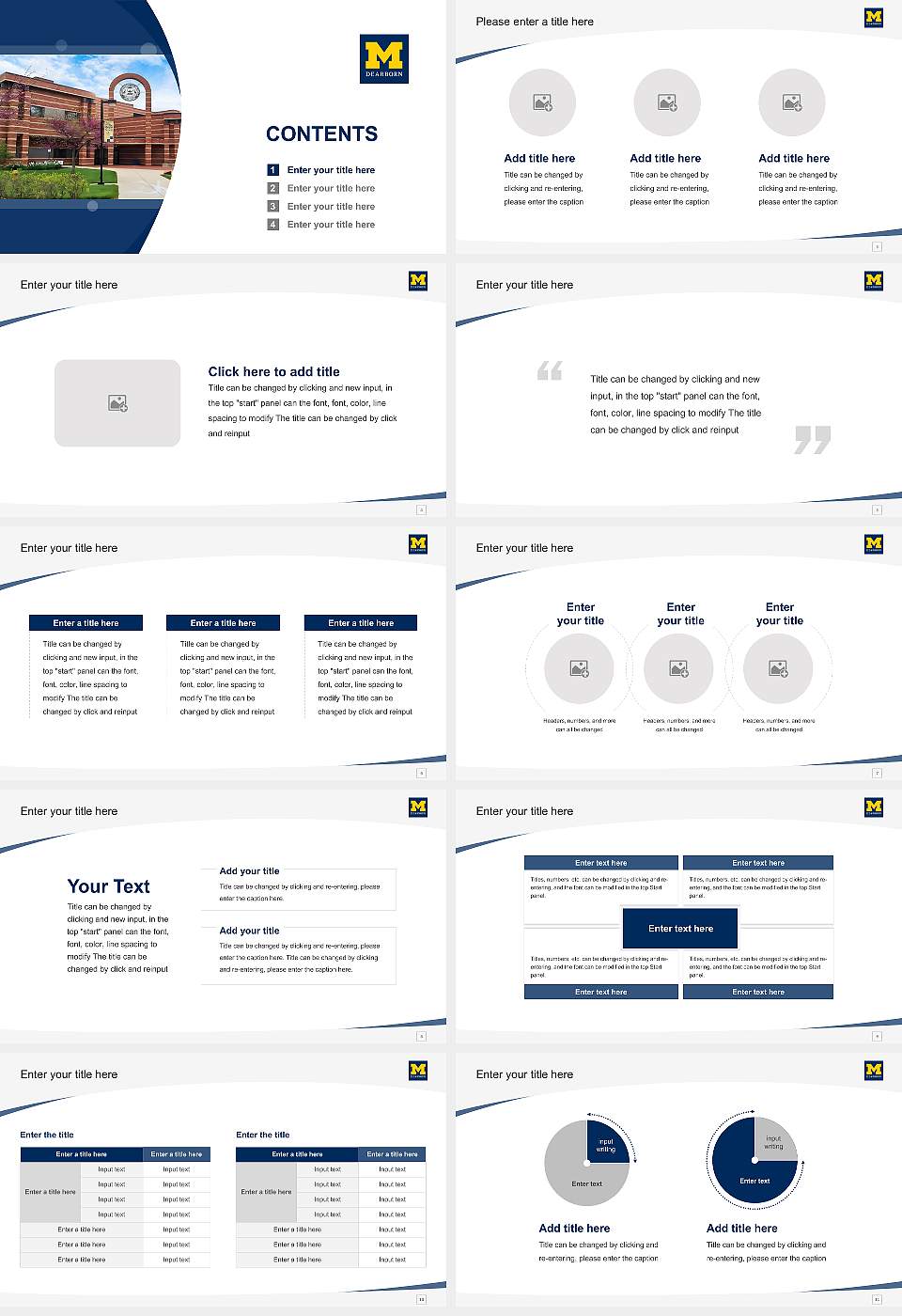 University of Michigan-Dearborn Course/Courseware Creation PPT Template16:9 ratio PPT effect preview image2